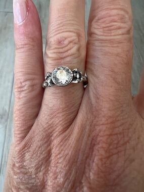 Sterling silver and crystal ring size 5